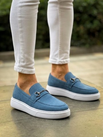 OLD-5405 Süet Mavi Püsküllü