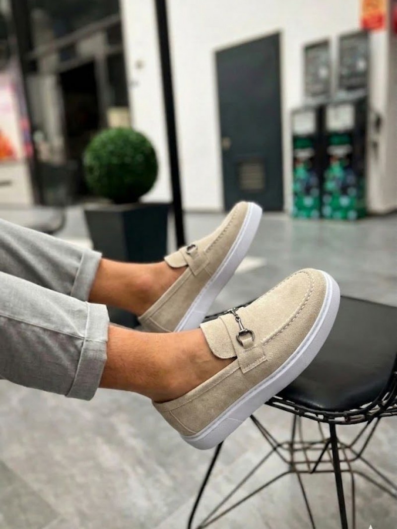 OLD-5404 Süet Krem Demir Toka