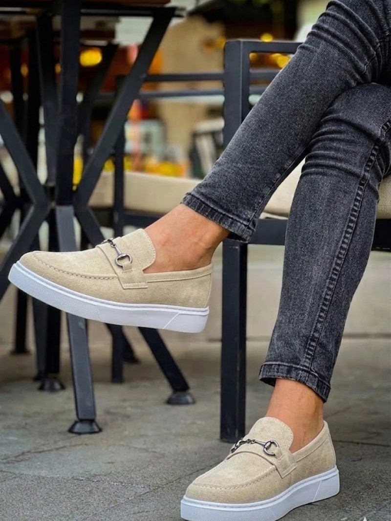 OLD-5404 Süet Krem Demir Toka