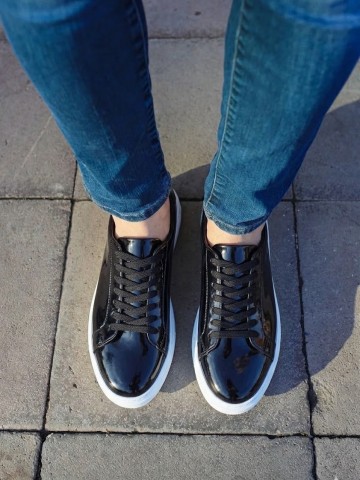 OLD-6004 Beyaz Rugan Deri lüfer