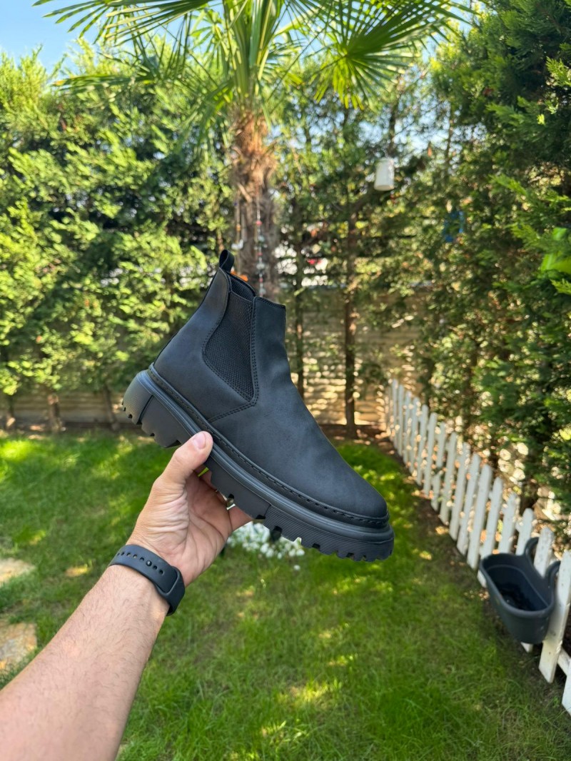 OLD-102 Siyah Mat Cilt Kışlık Bot