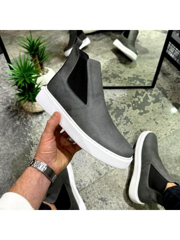 OLD-202 Gri Deri Beyaz Taban