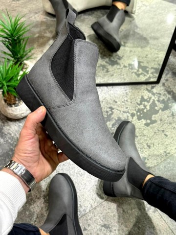 OLD-203 Gri Deri Beyaz Taban