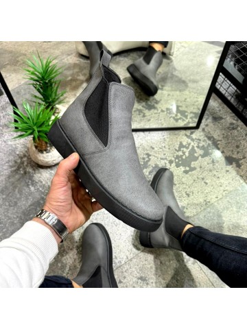 OLD-203 Gri Deri Beyaz Taban