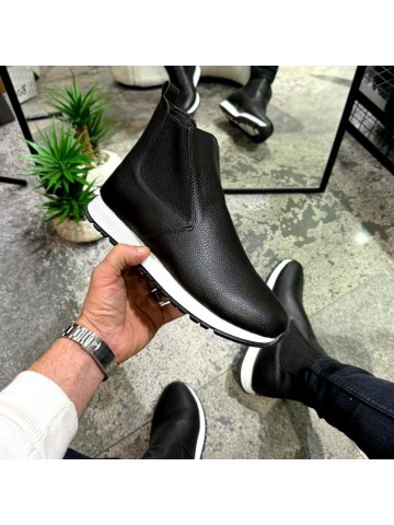 OLD-224 Siyah Süet Spor Beyaz Taban