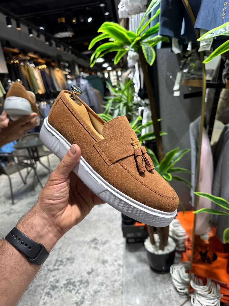 OLD-5102 Süet Kahverengi Püsküllü