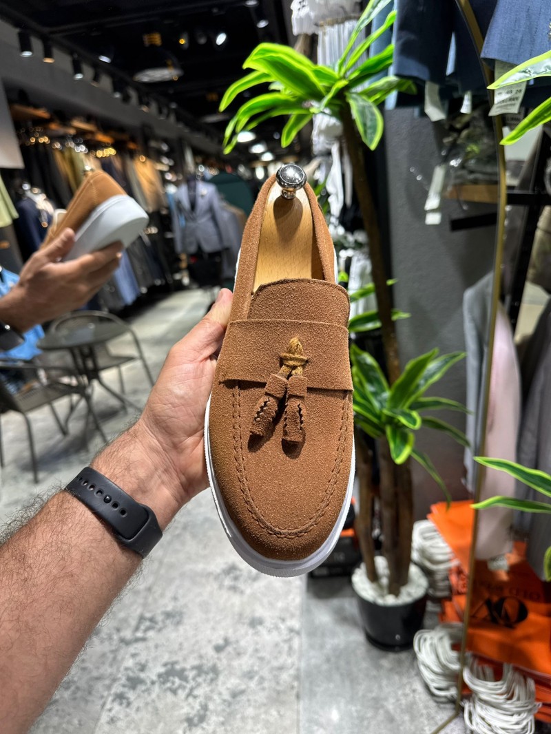 OLD-5102 Süet Kahverengi Püsküllü