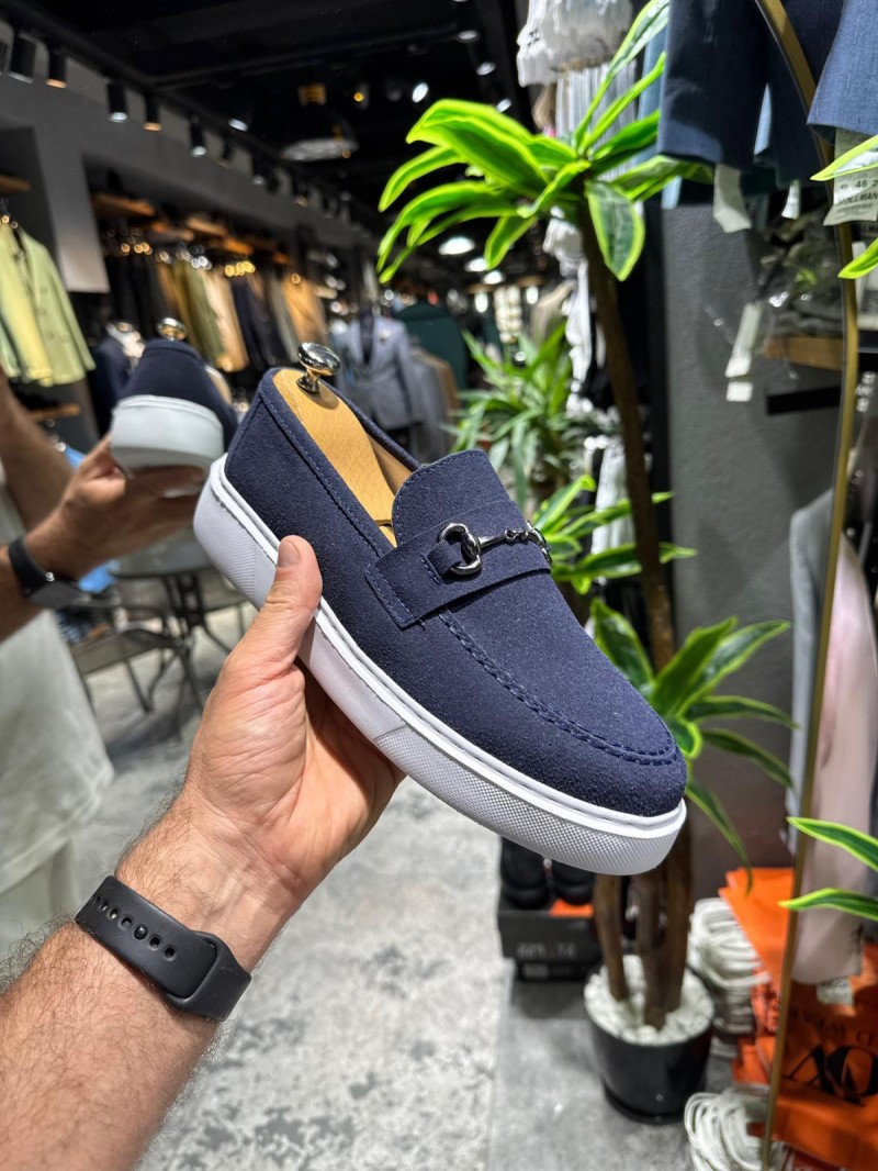 OLD-5401 Süet Lacivert Demir Toka