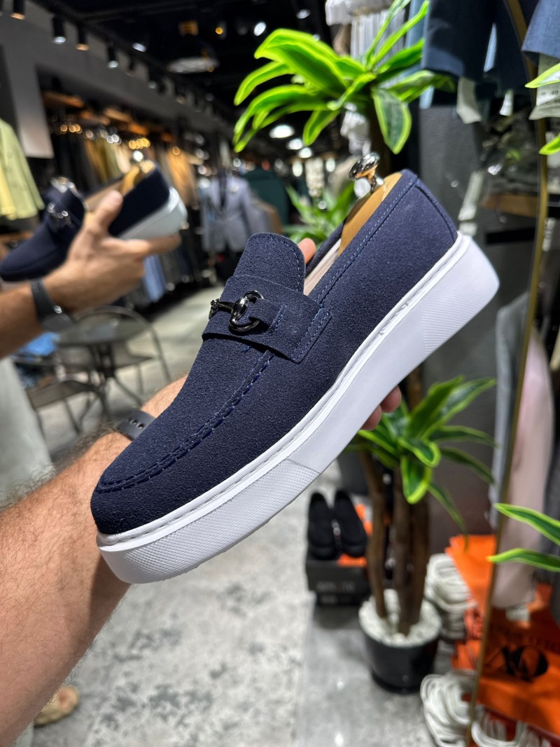 OLD-5401 Süet Lacivert Demir Toka