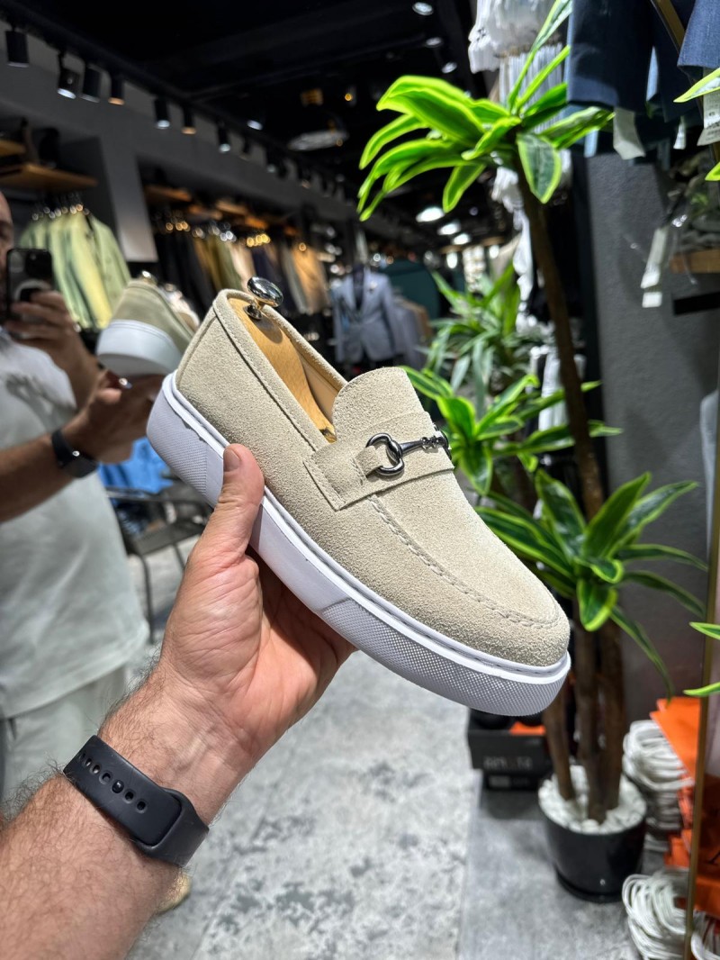 OLD-5404 Süet Krem Demir Toka