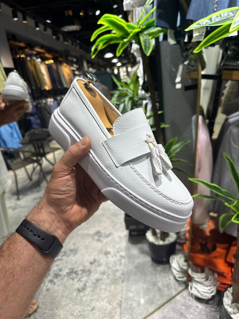 OLD-5107 Siyah Deri Püsküllü